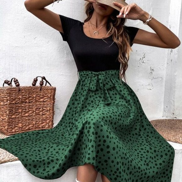 Dalmatian Print Belted Dress - Picture 1 of 5